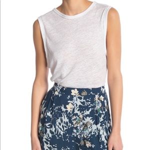 Free People White Sleeveless Bodysuit